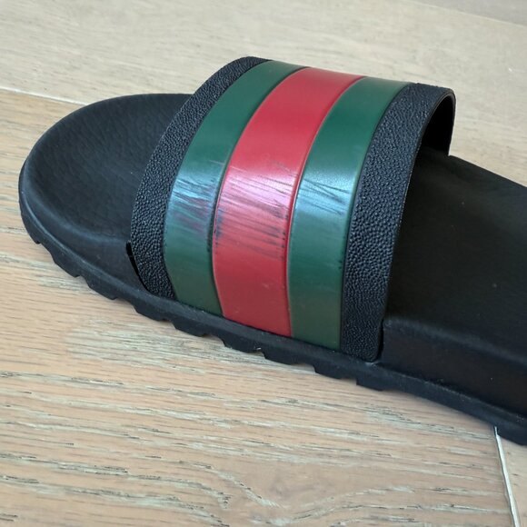Gucci Men's Web Slide Sandal Size 43/us 10 - Picture 9 of 11